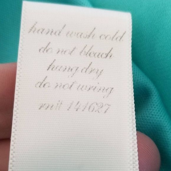 Buttons Aqua Faux Wrap Dress Ties at Hip in Size Large - Picture 6 of 8